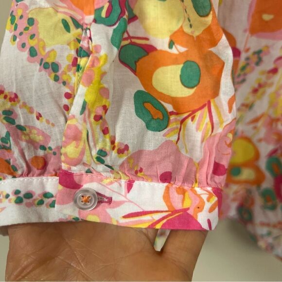 Talbot lightweight cotton floral print top Sz MP - Picture 4 of 8